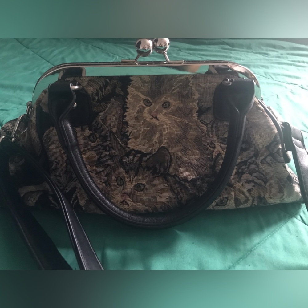 Sugar Thrillz Pawsitive Thinking top lock bag with removable strap